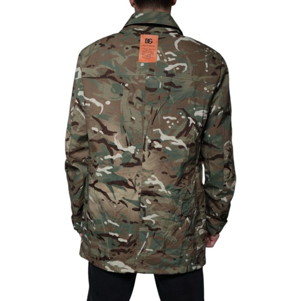 Dolce & Gabbana Multicolor Camouflage Collared Coat Men's Jacket - Picture 3 of 6